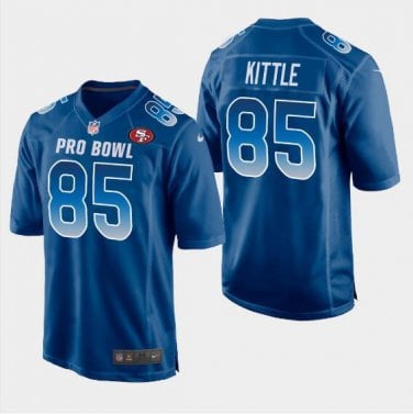 Men's San Francisco 49ers #85 George Kittle Blue Stitched Jersey